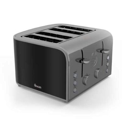 Swan Retro 4 Slice Toaster - Black